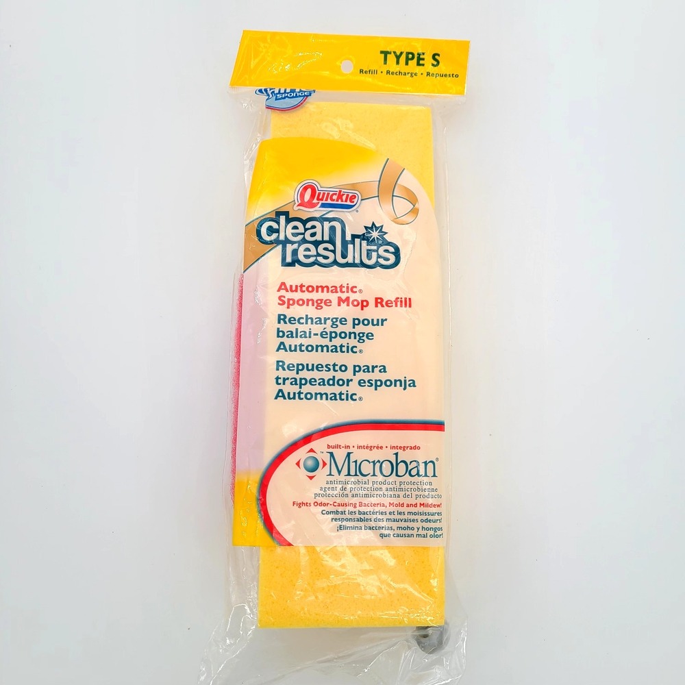 NEW Quickie Clean Results Type S Automatic Sponge Mop Head Refill #0442CR Sealed